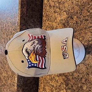 Embroidered Eagle Flag USA Adjustable Hat, Gently Used